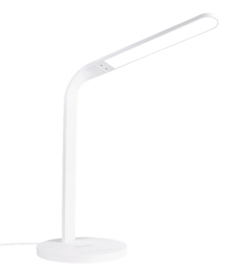 DELTACO OFFICE LED bordslampe med trådløs hurtiglading, 400lm, hvit DELTACO OFFICE LED bordslampe med trådløs hurtiglading, 400lm, hvit