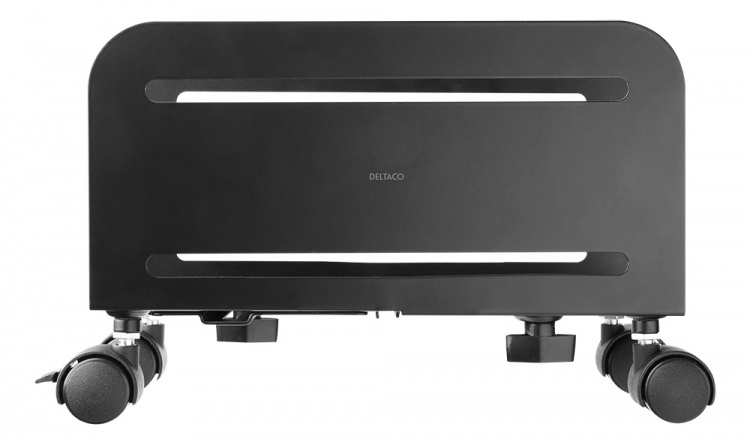 DELTACO Universalt PC-stativ med hjul, svart