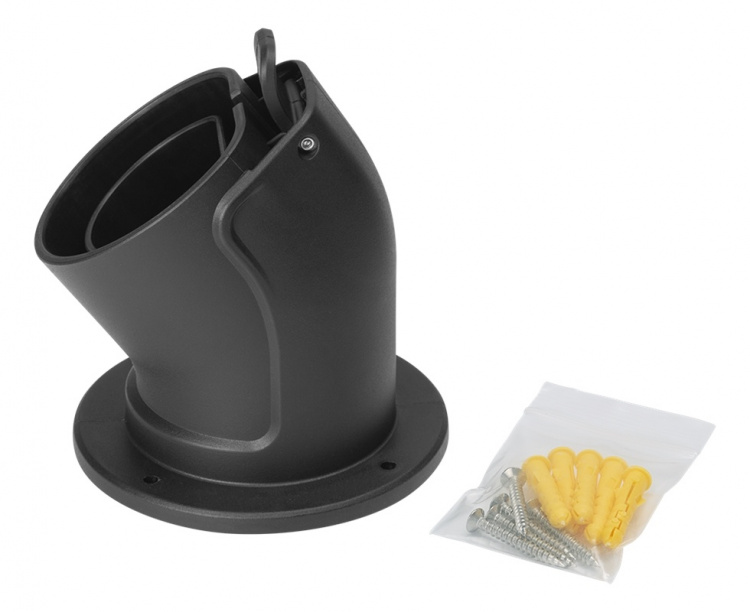 DELTACO e-Charge, vinklet feste for ladekontakt type 2, svart DELTACO e-Charge, vinklet feste for ladekontakt type 2, svart