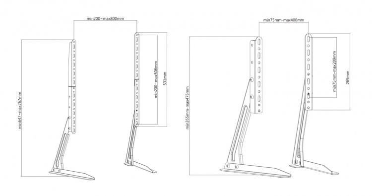 DELTACO bordstativ for tv, 23