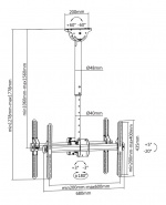 DELTACO OFFICE Teleskopisk dobbelt monitor takfeste, 1060-1560 mm