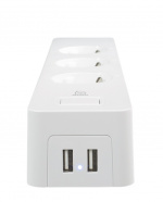 DELTACO SMART HOME grenuttak, WiFi, 3xCEE 7/3, 2xUSB-A, 1,5m, hvit DELTACO SMART HOME grenuttak, WiFi, 3xCEE 7/3, 2xUSB-A, 1,5m, hvit