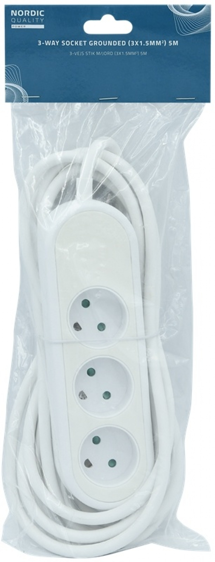 3-way socket grounded (D), 5m