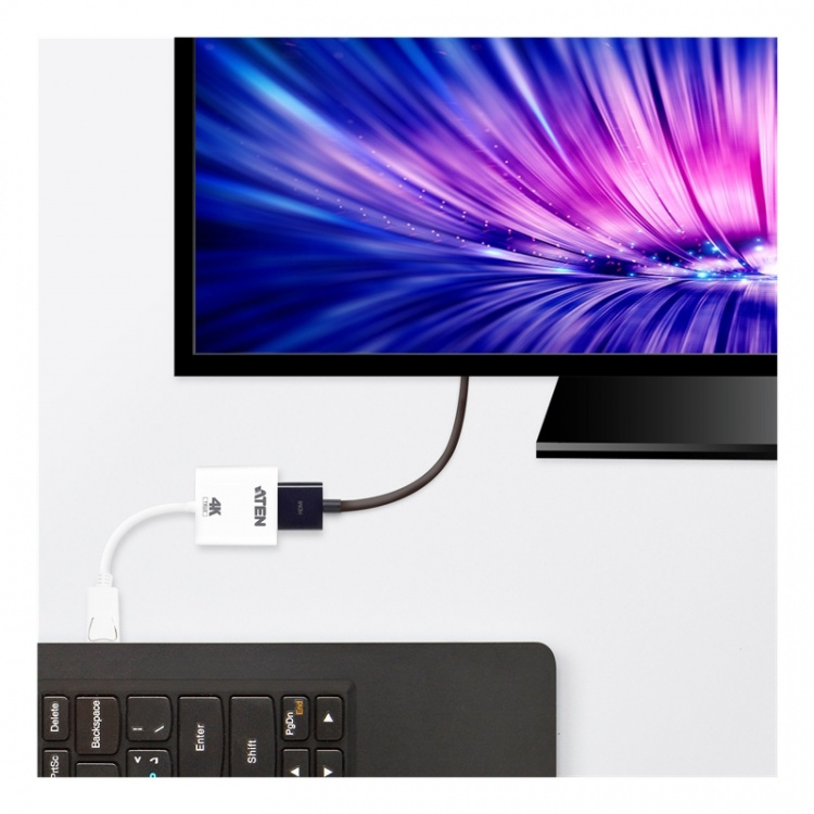 ATEN DisplayPort til ekte 4K HDMI aktiv adapter
