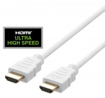 DELTACO ULTRA høyhastighets HDMI-kabel, 48 Gbps, 1 m, hvit