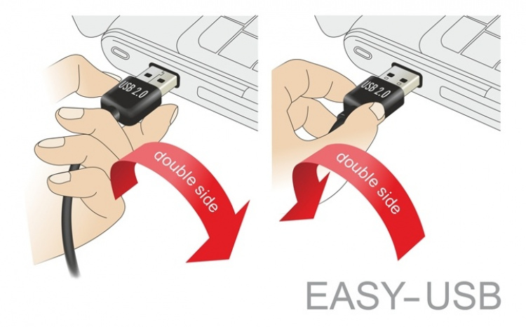 DeLOCK Kabel EASY-USB 2.0 Type-A hann vinklet W/H, > USB 2.0 Type-B DeLOCK Kabel EASY-USB 2.0 Type-A hann vinklet W/H, > USB 2.0 Type-B