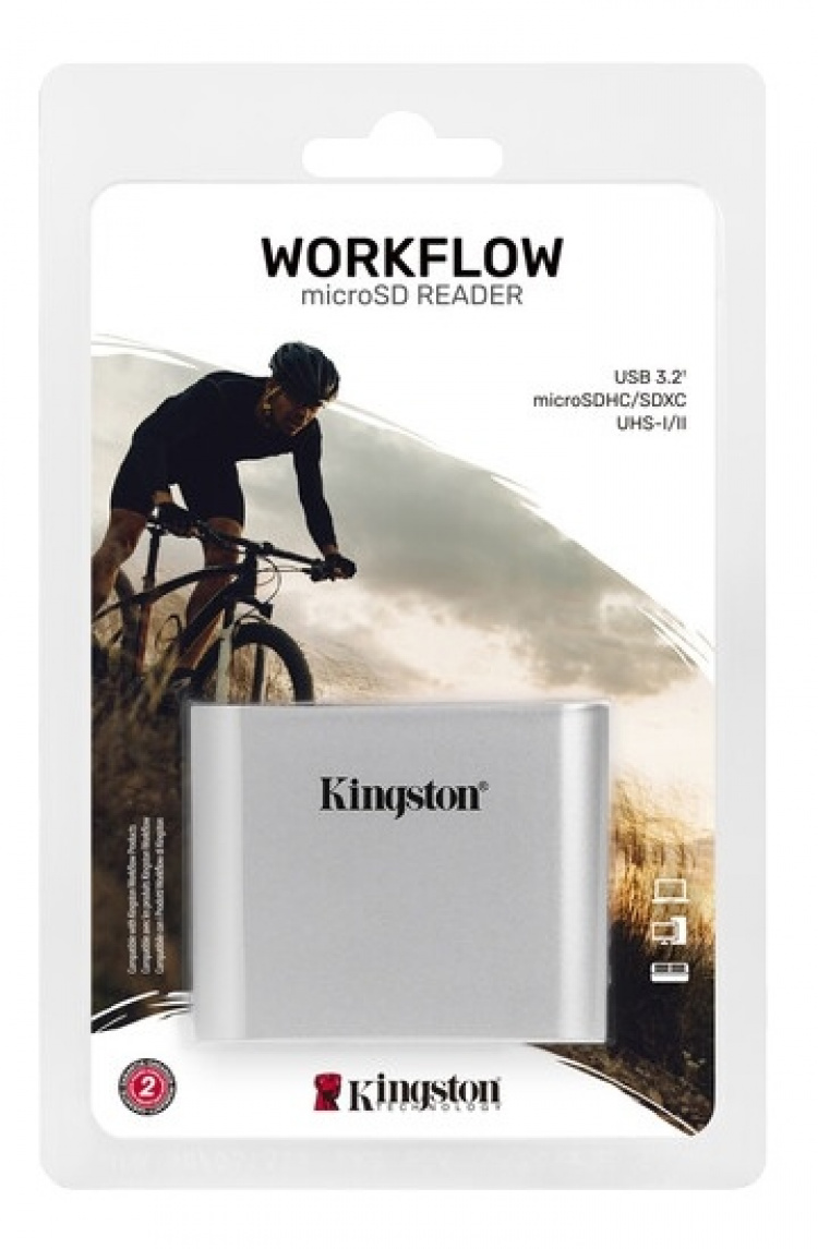 Kingston USB3.2 Gen1 Workflow Dual-Slot microSDHC/SDXC UHS-II-kortleser for arbeidsflytstasjon