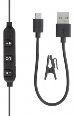 Streetz In-ear BT-hodetelefoner med mikrofon og media/svar-knapper, svart