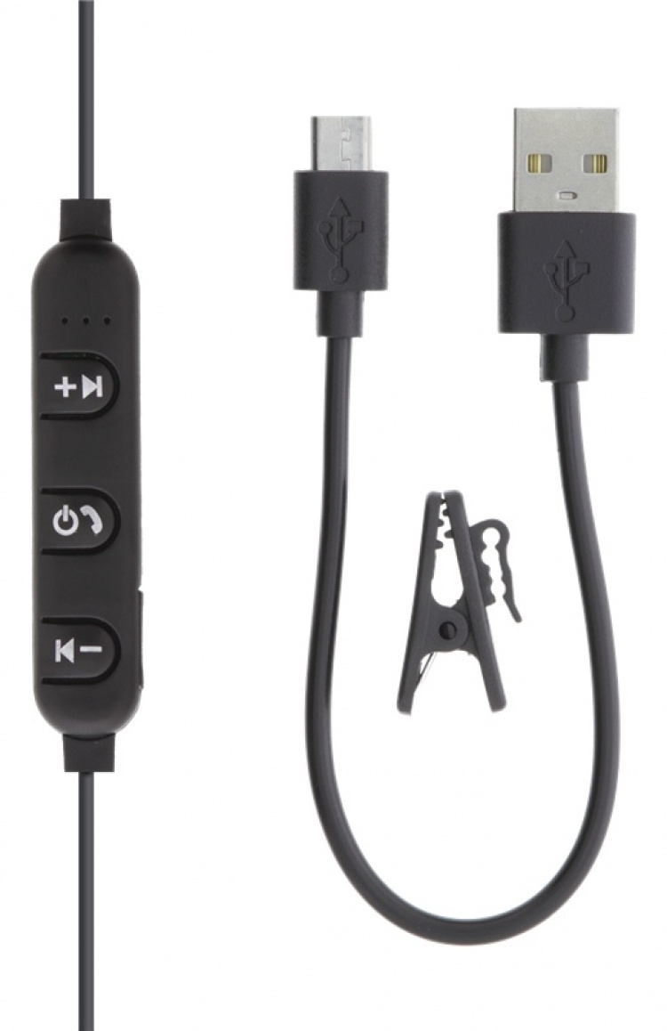 Streetz In-ear BT-hodetelefoner med mikrofon og media/svar-knapper, svart