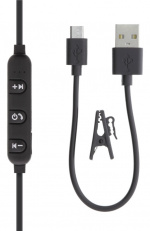 Streetz Stay-in-ear BT-hodetelefoner med mikrofon og knapper for media/svar, svart