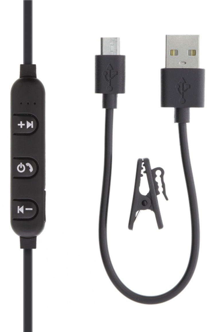 Streetz Stay-in-ear BT-hodetelefoner med mikrofon og knapper for media/svar, svart