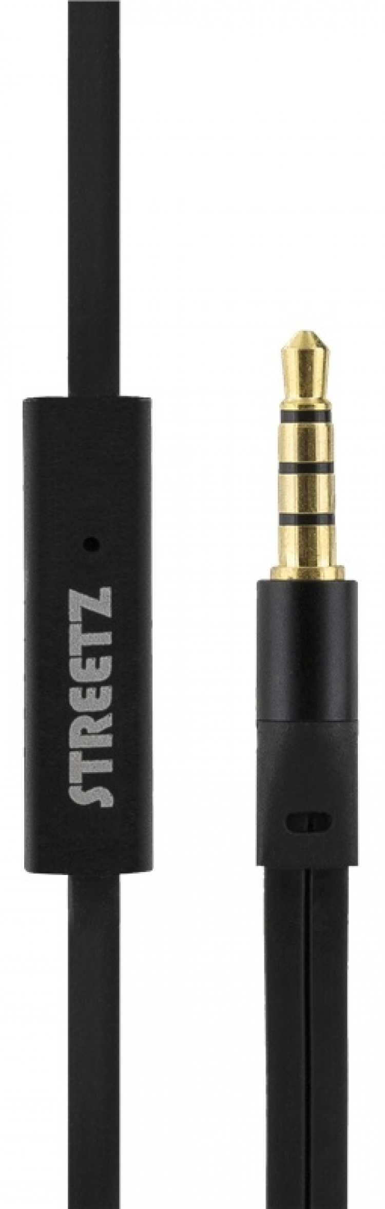 Streetz Stay-in-ear-hodetelefoner med mikrofon, media/svar-knapp, 3,5 mm, svart