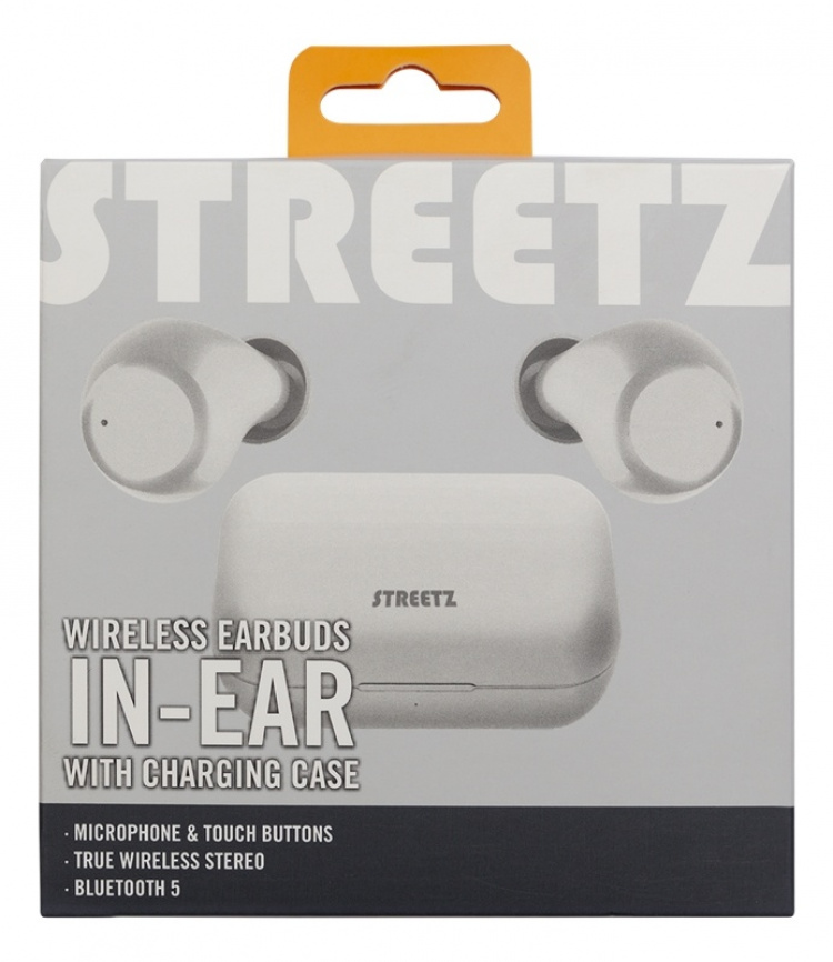Streetz Trådløse in-ear-hodetelefoner med ladeetui, BT 5, TWS, hvit Streetz Trådløse in-ear-hodetelefoner med ladeetui, BT 5, TWS, hvit