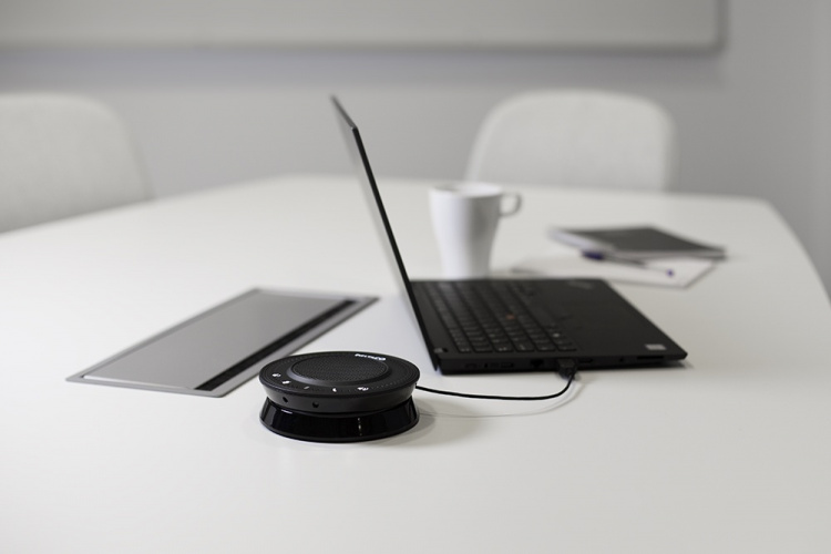 DELTACO OFFICE Konferanse-høyttaler/telefon, USB og 3,5 mm, sort