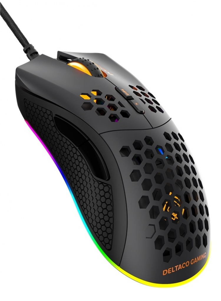 DELTACO GAMING DM210 lett gamingmus, RGB, svart DELTACO GAMING DM210 lett gamingmus, RGB, svart