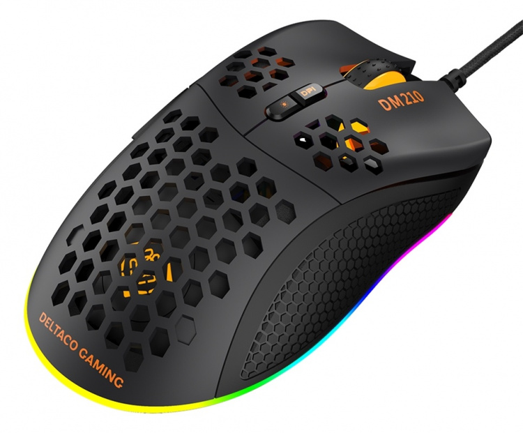 DELTACO GAMING DM210 lett gamingmus, RGB, svart DELTACO GAMING DM210 lett gamingmus, RGB, svart