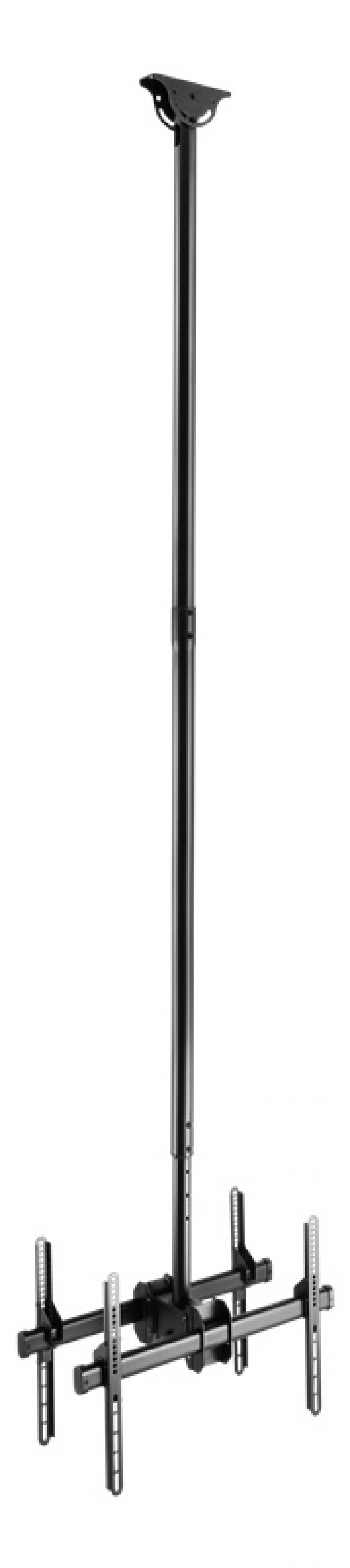 DELTACO OFFICE Teleskopisk dobbelt monitor takfeste, 2500-3000mm