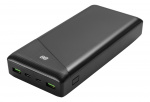 DELTACO Powerbank 30 000 mAh, 1x USB-C, 2x USB-A, hurtiglading