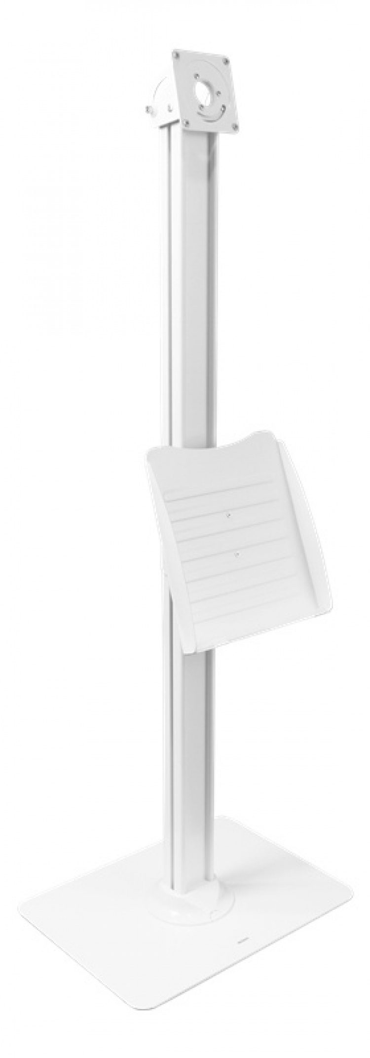 DELTACO OFFICE Gulvstativ for nettbrett med brosjyreholder, hvit DELTACO OFFICE Gulvstativ for nettbrett med brosjyreholder, hvit