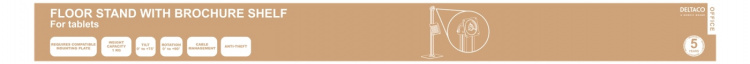 DELTACO OFFICE Gulvstativ for nettbrett med brosjyreholder, hvit DELTACO OFFICE Gulvstativ for nettbrett med brosjyreholder, hvit