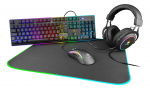DELTACO GAMING 4in1 RGB-kit med tastatur, mus, hodetelefoner, musematte