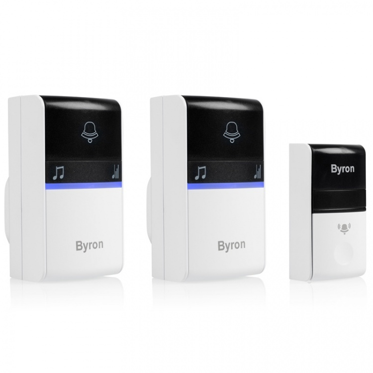 Byron Trådløs dørklokke Kinetic Uten batteri x2 mottakere