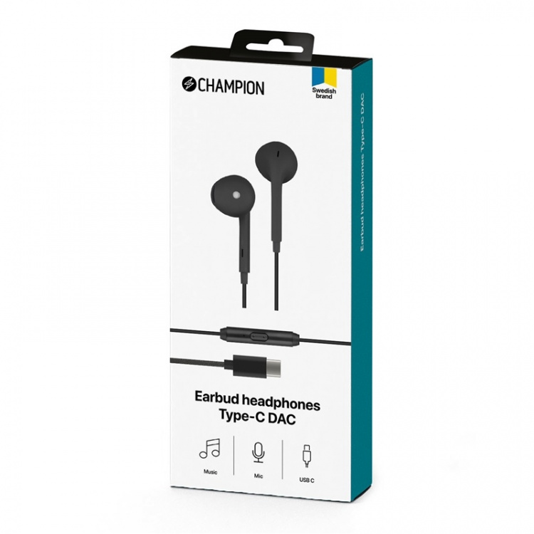 Champion EarBud-hodetelefoner USB-C DAC