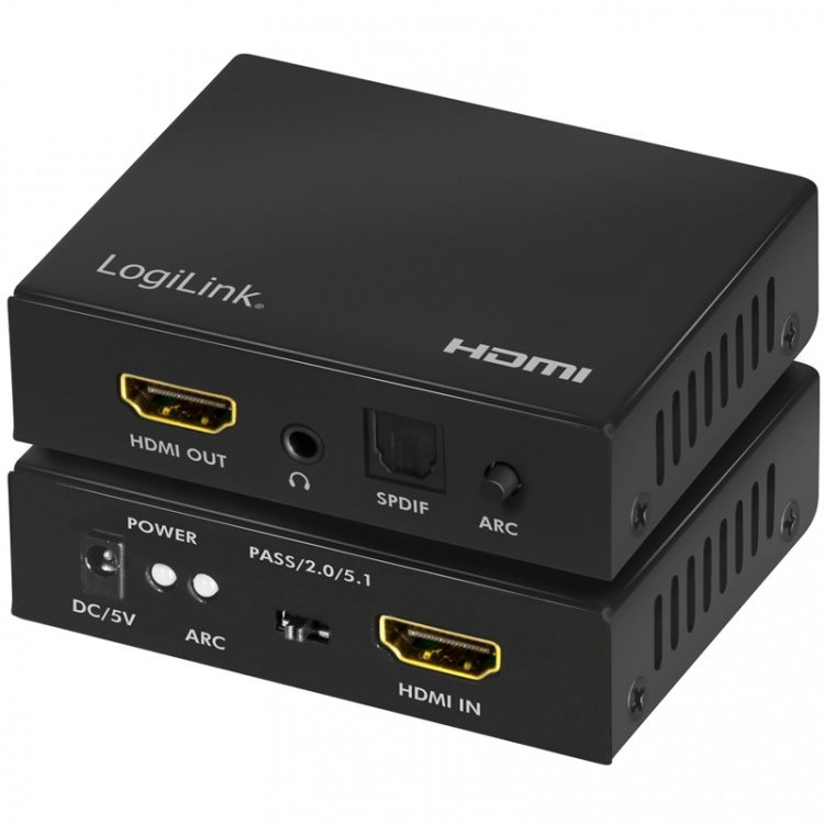 LogiLink HDMI-lydekstraktor 2/5.1CH 4K ARC HDR SPDIF