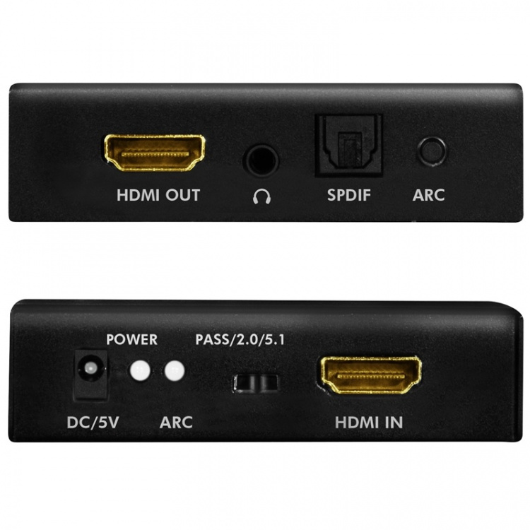 LogiLink HDMI-lydekstraktor 2/5.1CH 4K ARC HDR SPDIF