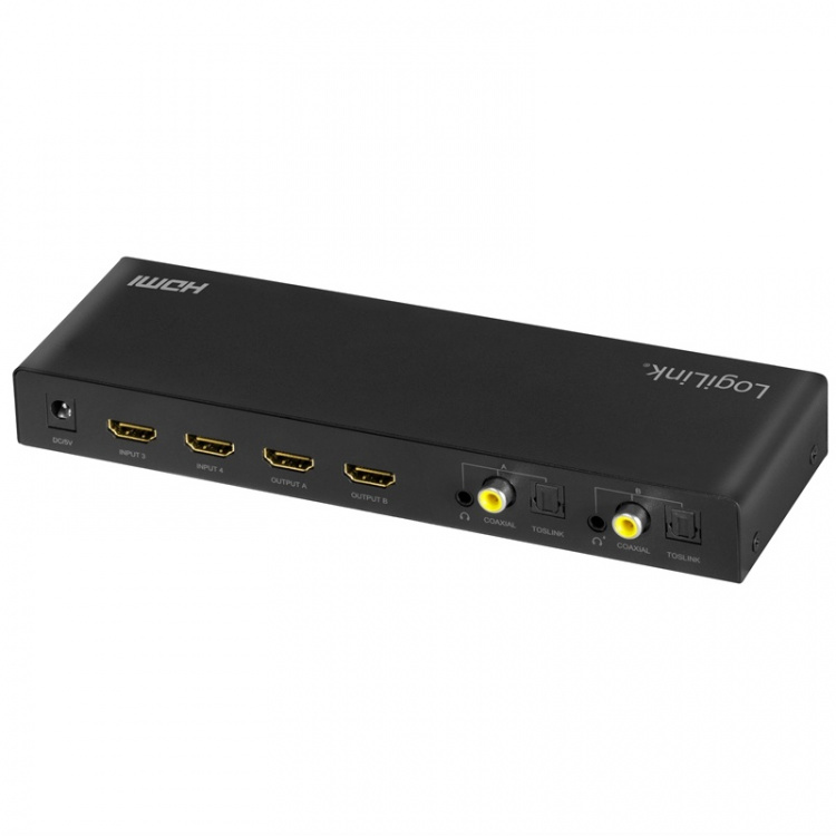 LogiLink HDMI-matrisebryter 4K/60 Hz ARC HDCP HDR CEC