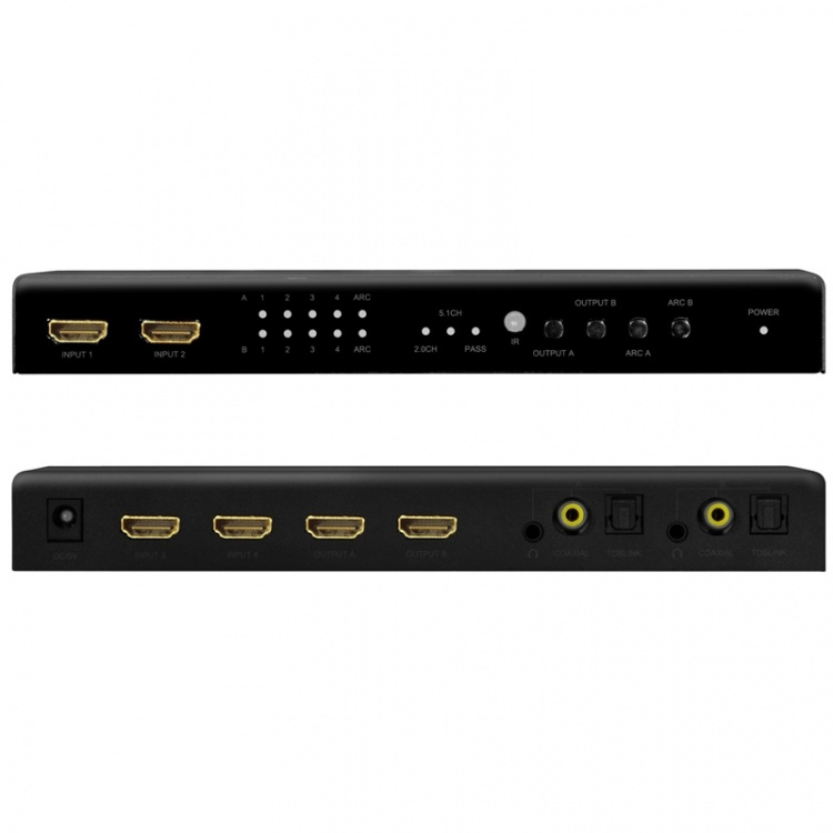 LogiLink HDMI-matrisebryter 4K/60 Hz ARC HDCP HDR CEC