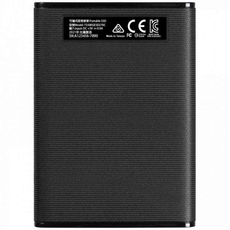 Transcend Bærbar SSD ESD270C USB-C 500 GB (R520/W460) Svart