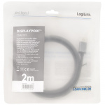 LogiLink DisplayPort-kabel 4K/60 Hz, aluminium, 2 m