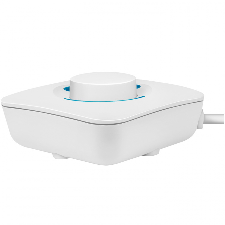 LogiLink 4+2-veis strømuttak med fotbryter Hvit