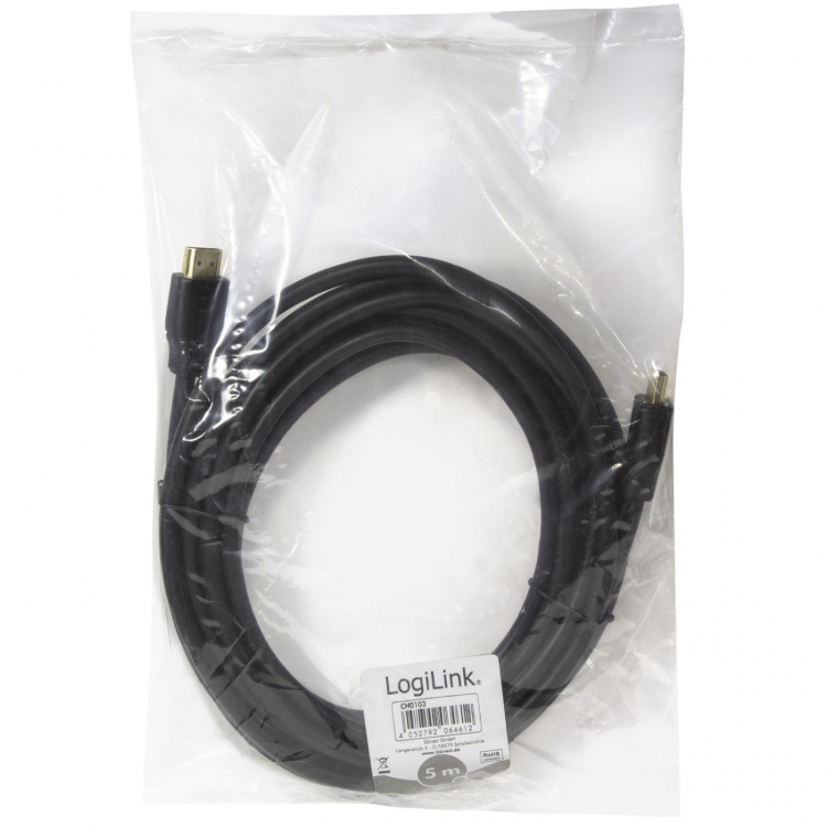 LogiLink HDMI-kabel Premium høyhastighets 4K/60 Hz, 5 m LogiLink HDMI-kabel Premium høyhastighets 4K/60 Hz, 5 m