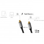 LogiLink USB-C-kabel USB 2.0 PD 3.0 100W 480 Mbps Aluminium 1,5 meter LogiLink USB-C-kabel USB 2.0 PD 3.0 100W 480 Mbps Aluminium 1,5 meter