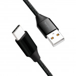LogiLink USB-USB-C lade-/synkroniseringskabel USB 2.0 15W 0,3 m tekstilkabel