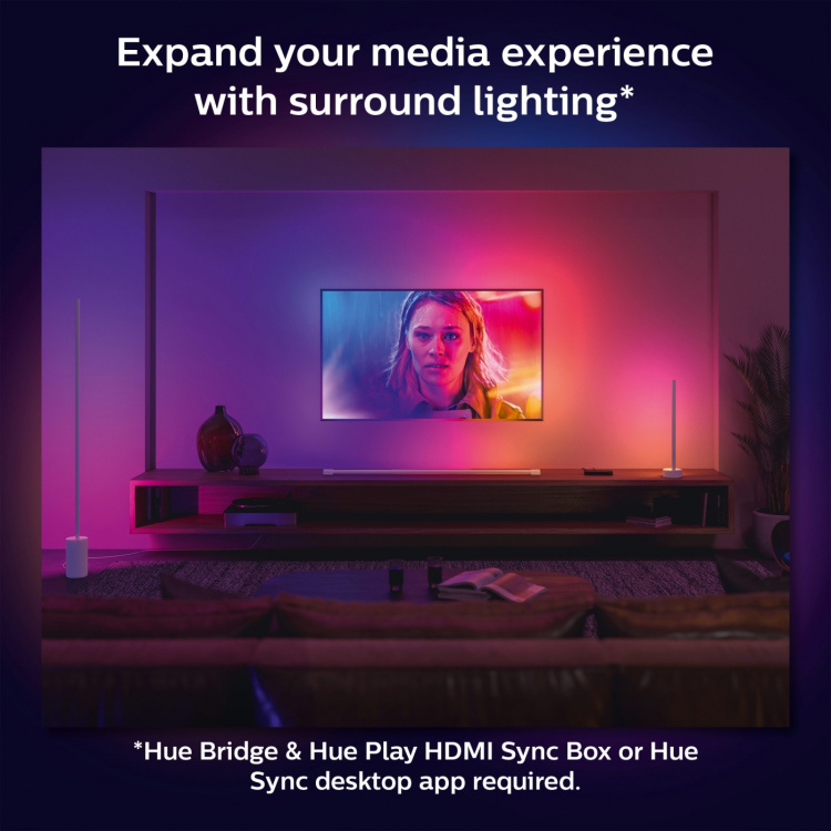 Philips Hue Gradient Signe bordlampe hvit/farge hvit Philips Hue Gradient Signe bordlampe hvit/farge hvit