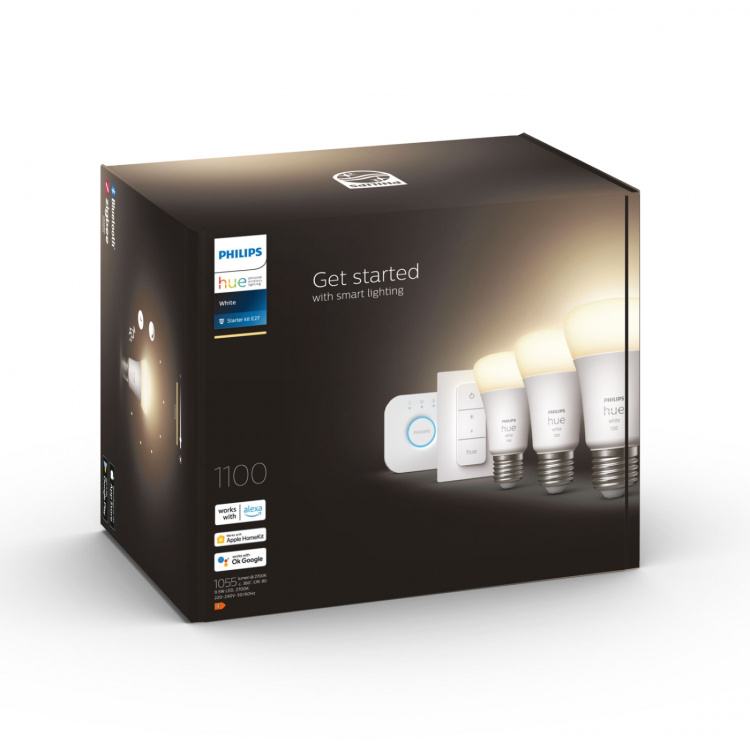 Philips Hue Startkit White 3 x E27 med fjernkontroll