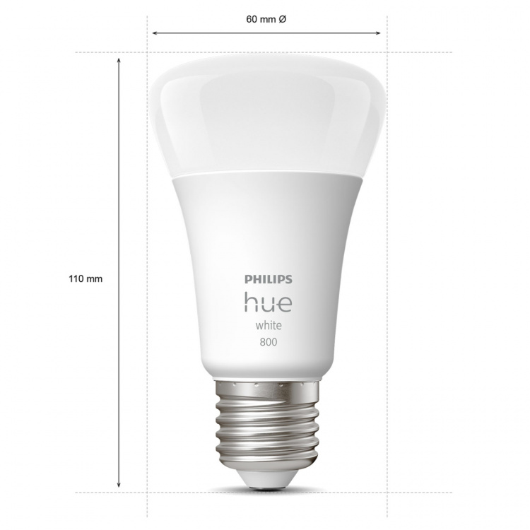 Philips Hue White A60 E27 2-pakning