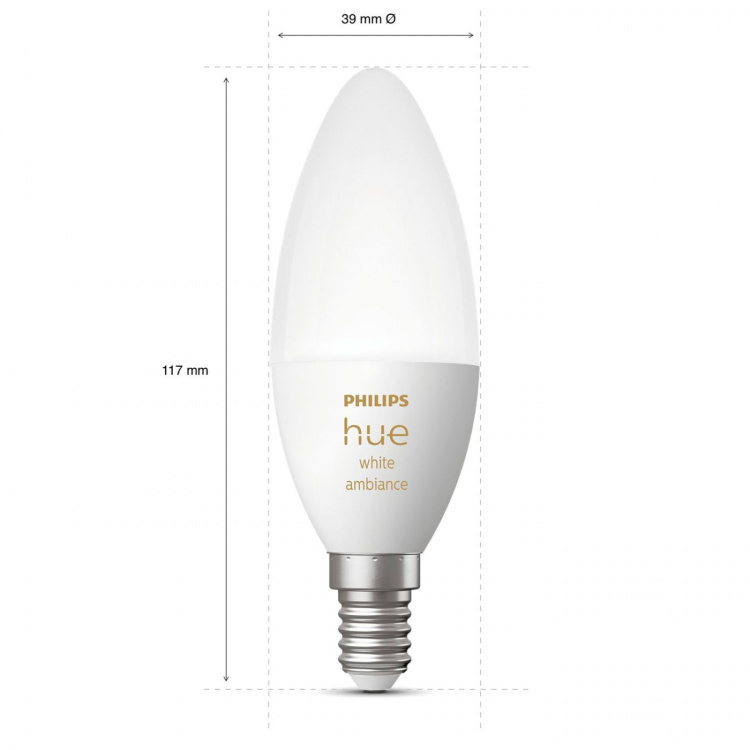 Philips Hue White Ambiance E14 lysekrone 1-pk