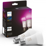 Philips Hue White Colour Ambiance E27 1100lm 2-pakning Philips Hue White Colour Ambiance E27 1100lm 2-pakning