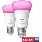 Philips Hue White Colour Ambiance E27 1100lm 2-pakning Philips Hue White Colour Ambiance E27 1100lm 2-pakning