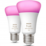 Philips Hue White Colour Ambiance E27 1100lm 2-pakning Philips Hue White Colour Ambiance E27 1100lm 2-pakning