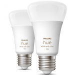 Philips Hue White Colour Ambiance E27 1100lm 2-pakning Philips Hue White Colour Ambiance E27 1100lm 2-pakning
