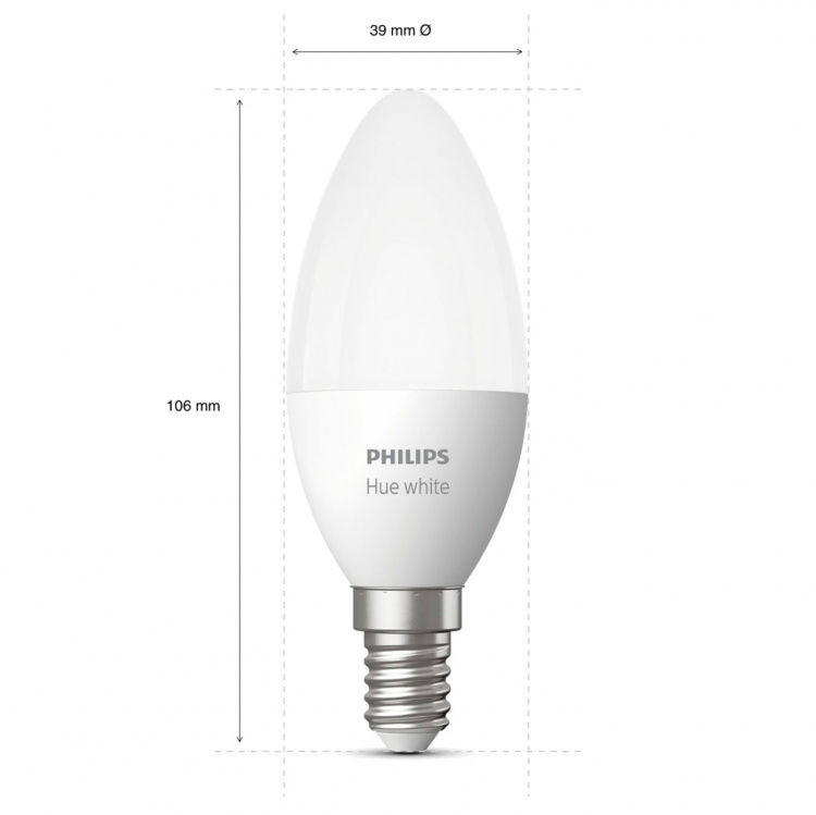 Philips Hue Hvit E14 Crown 2-pakning Philips Hue Hvit E14 Crown 2-pakning