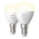 Philips Hue White E14 P45 Globe 2-pakning