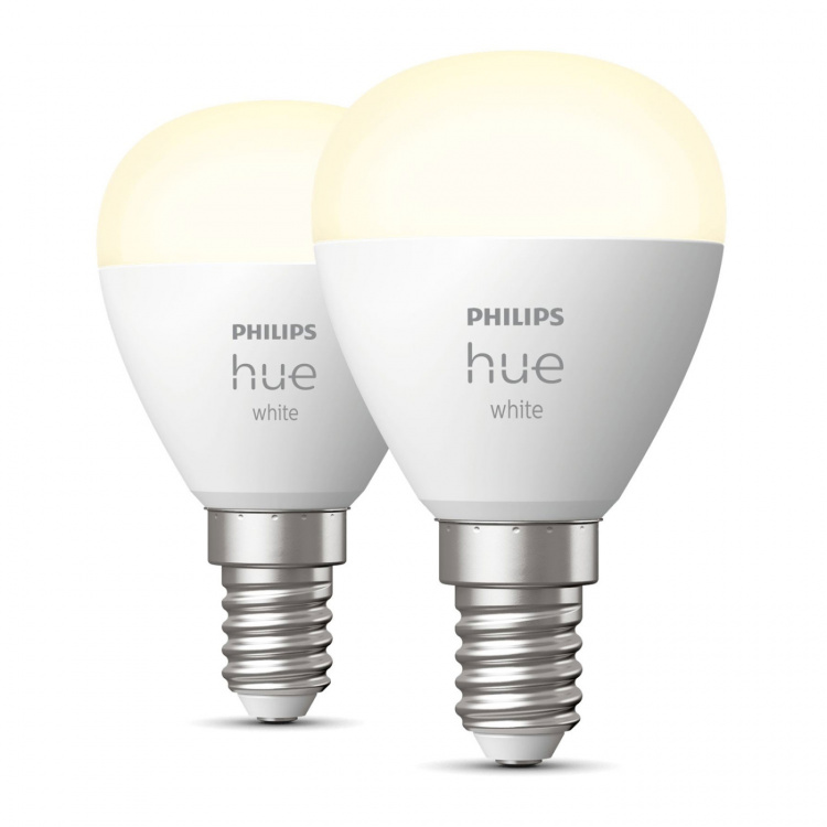 Philips Hue White E14 P45 Globe 2-pakning