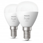 Philips Hue White E14 P45 Globe 2-pakning