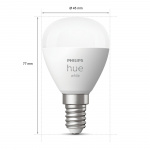 Philips Hue White E14 P45 Globe 2-pakning